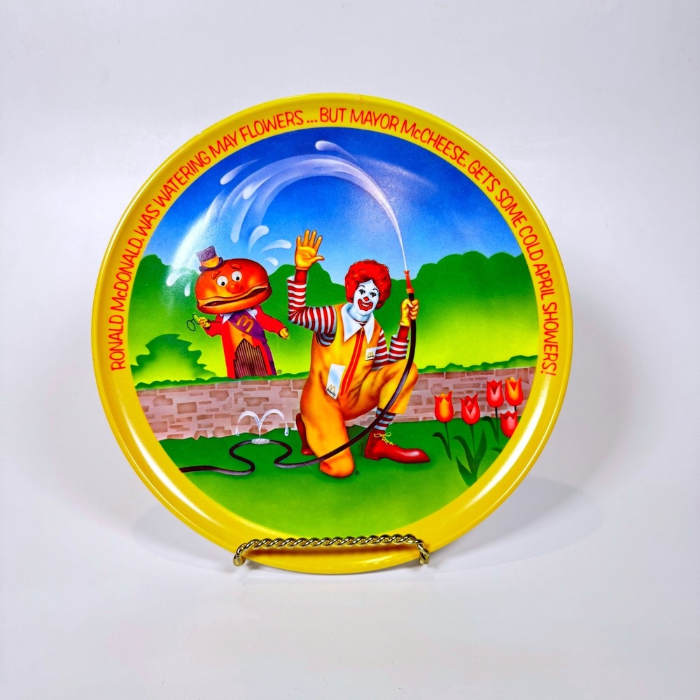 Vintage 1977 McDonalds Ronald McDonald Mayor McCheese Melamine Plate 10 inch